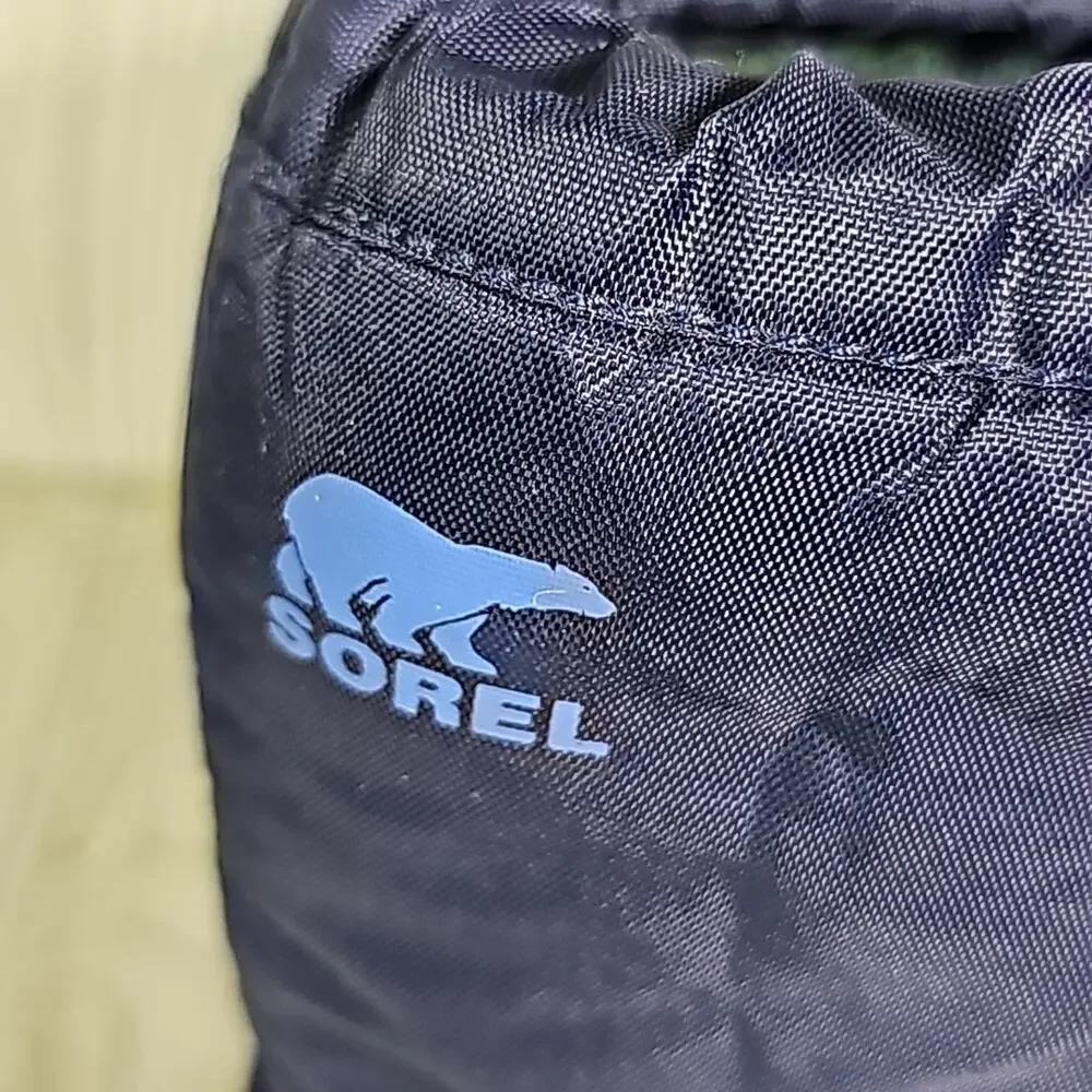 Sorel Flurry Toddler Blue Black Lined Snow Boots Kids Size 4
